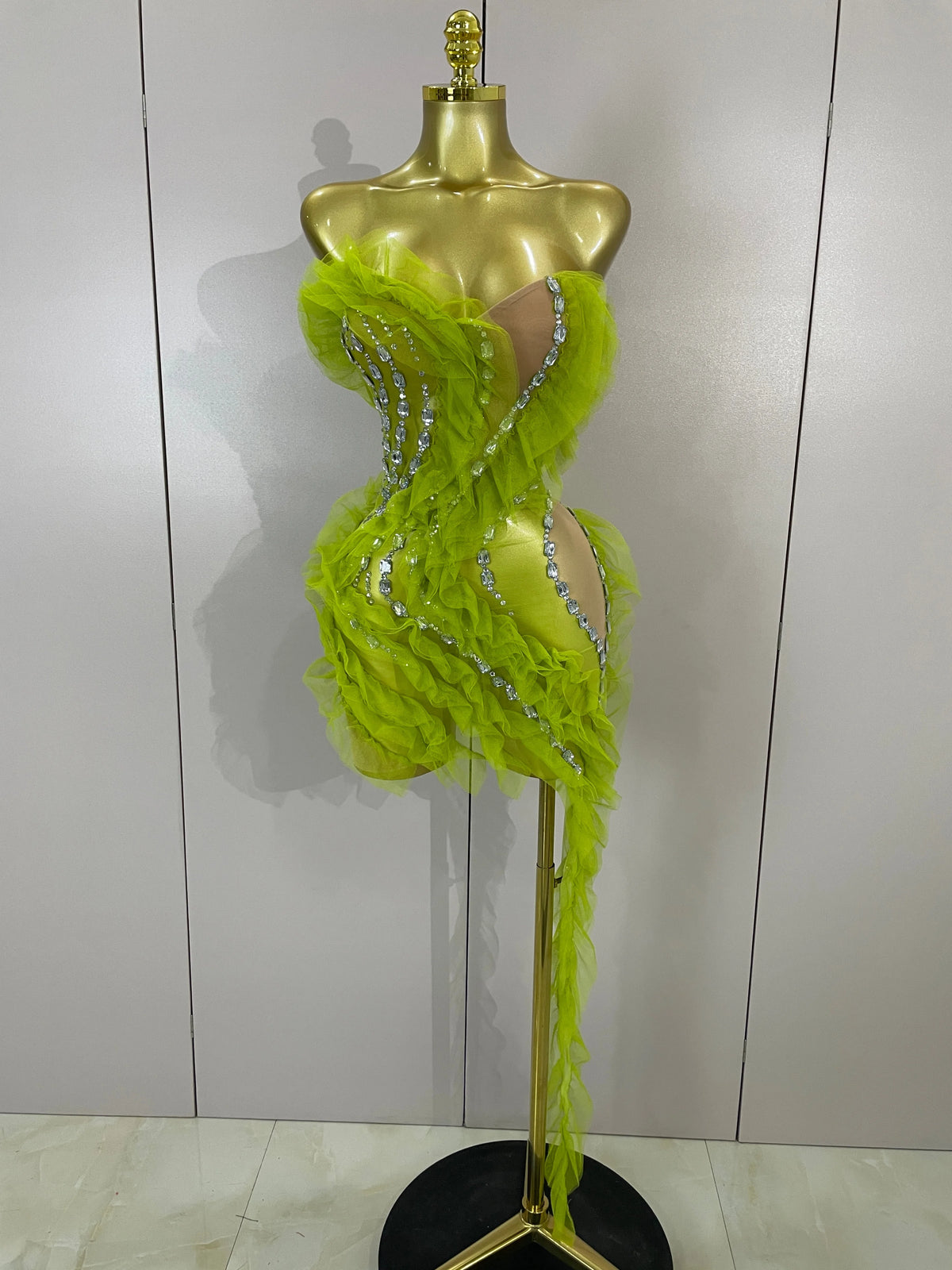 Lorna Green Mesh Mini Dress