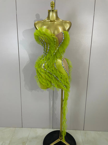 Lorna Green Mesh Mini Dress