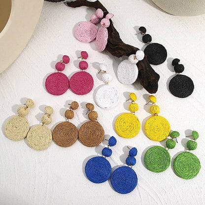 Handmade Rattan Knit Earrings