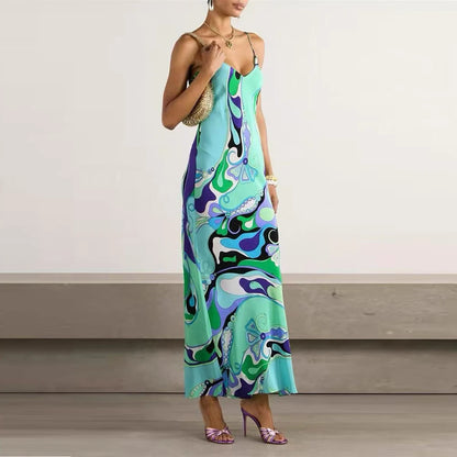Vintage Satin Maxi Dress