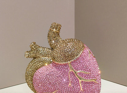 Heart Rhinestone Clutch Bag