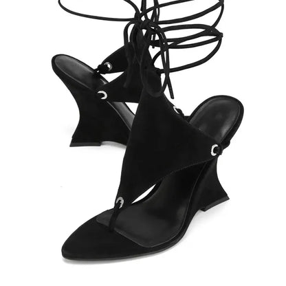 Ankle Strap Wedge High Heels
