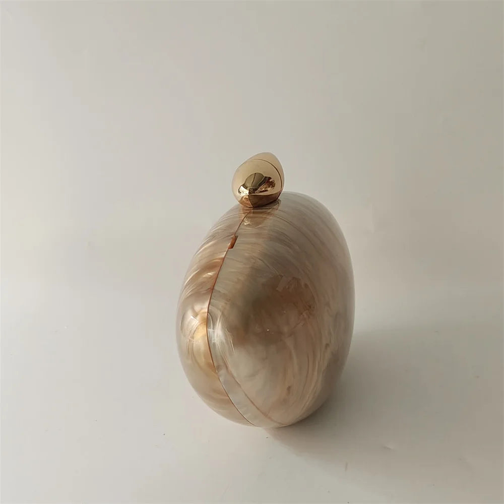 Shell Pearl Marble Clutch Purse