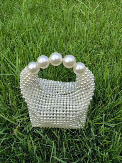 Wooden Bucket Beaded Bag