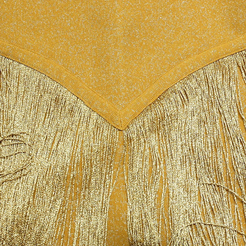 Golden Tassel Bandage Dress
