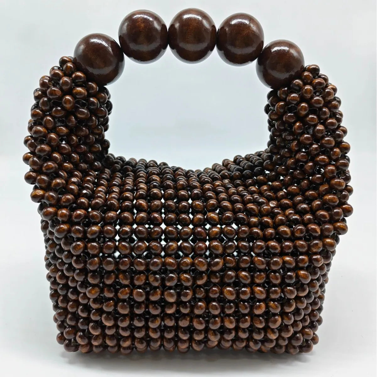 Wooden Bucket Beaded Bag