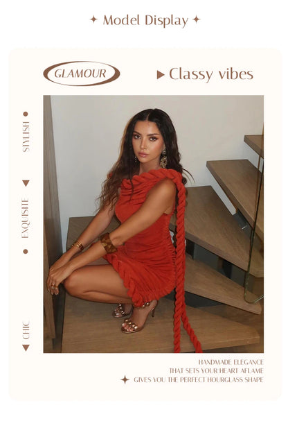 Velvet Rope One-Shoulder Mini Dress