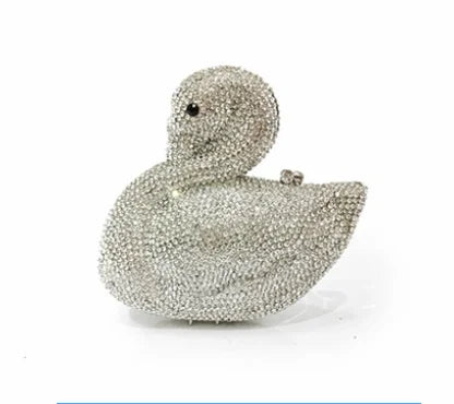 Swan Rhinestone Clutch Purse