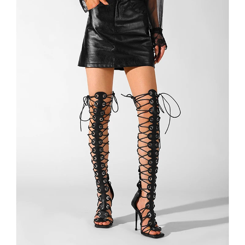 Lace It Up High Heels