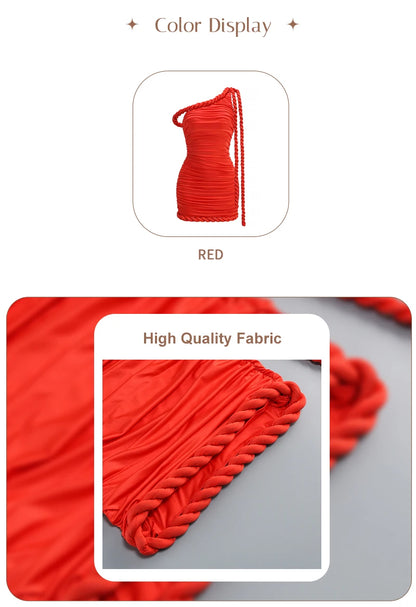 Velvet Rope One-Shoulder Mini Dress