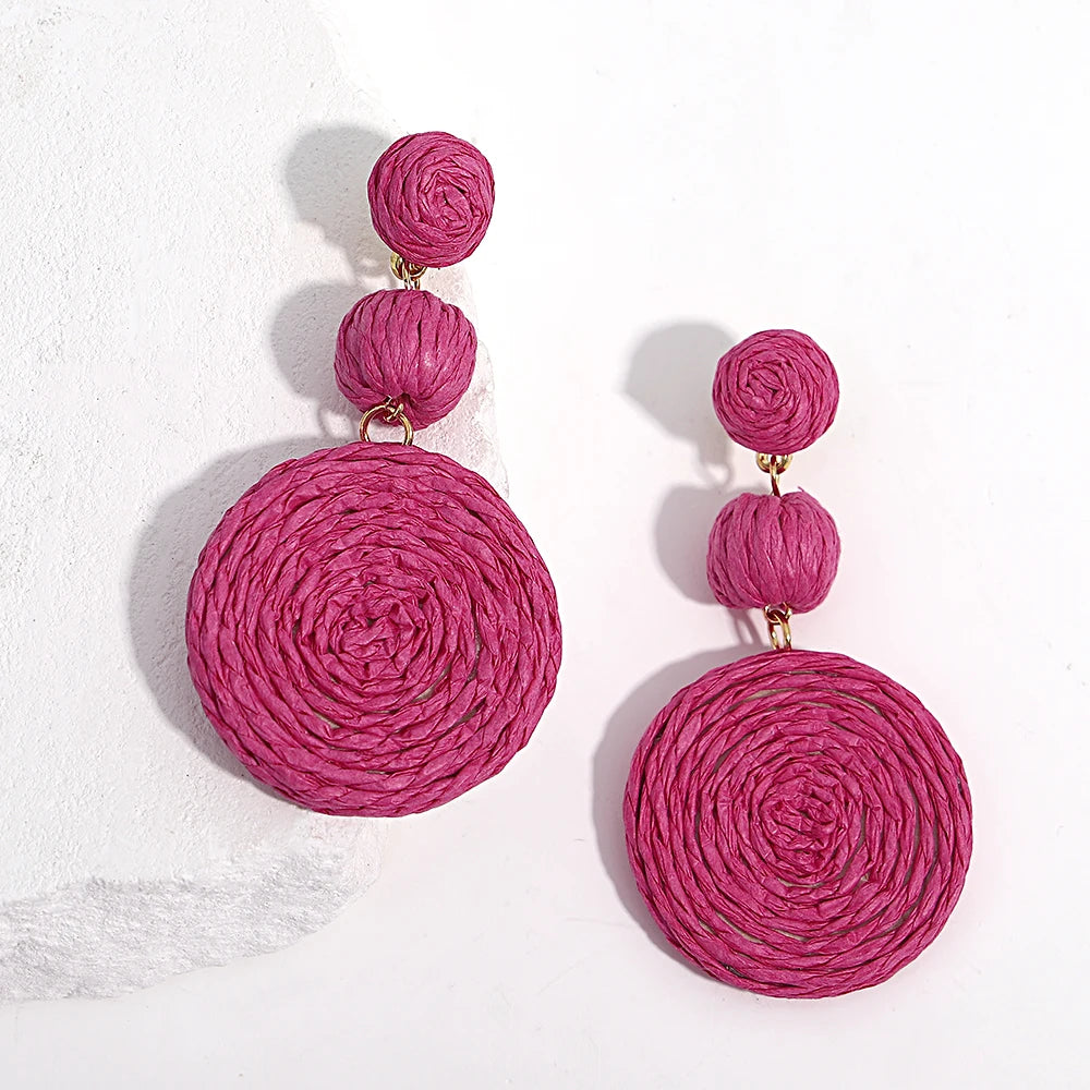 Handmade Rattan Knit Earrings