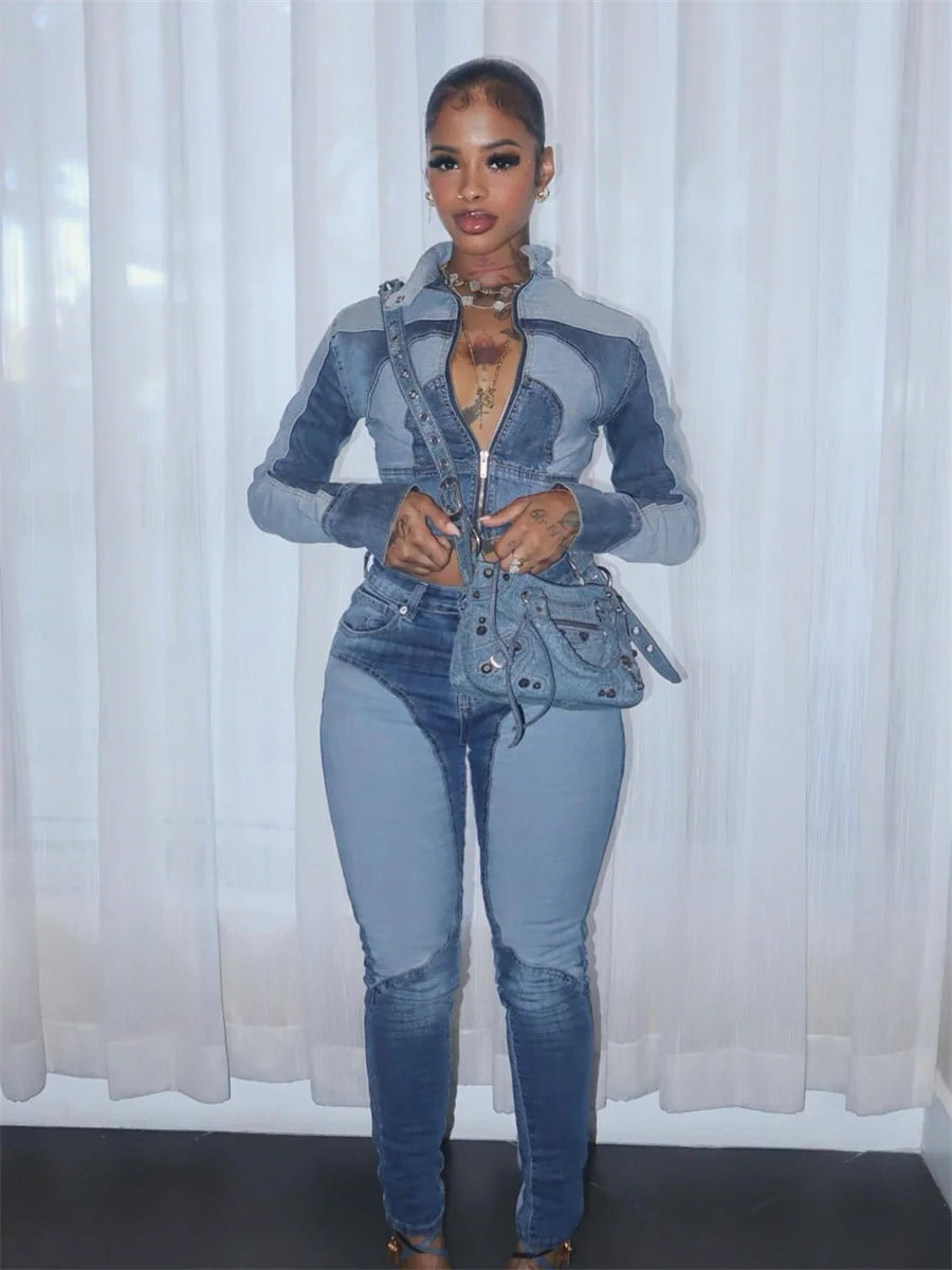 Shya Tracksuit Denim Set