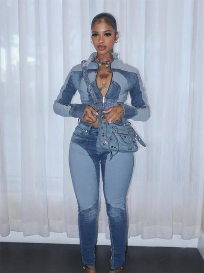Shya Tracksuit Denim Set