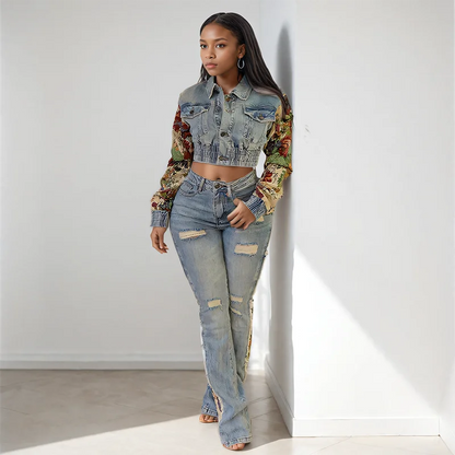 Sandra Denim Pants Set