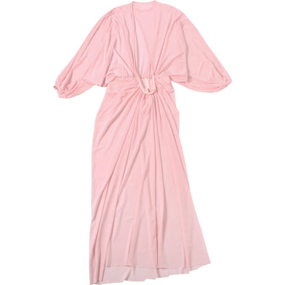 Klarissa Ruched Lantern Sleeve Maxi Dress