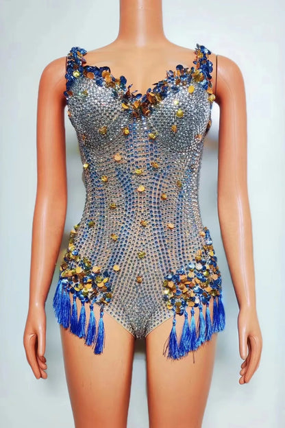 Miana Sequins Tassel Bodysuit
