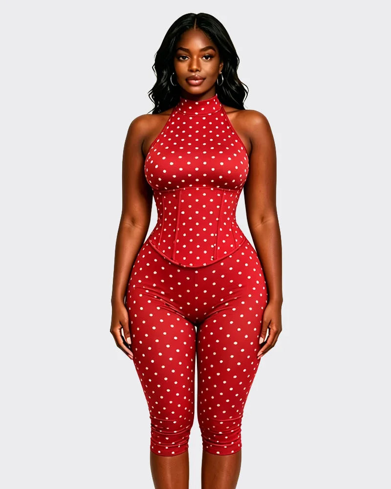 Polka Dot Corset Romper