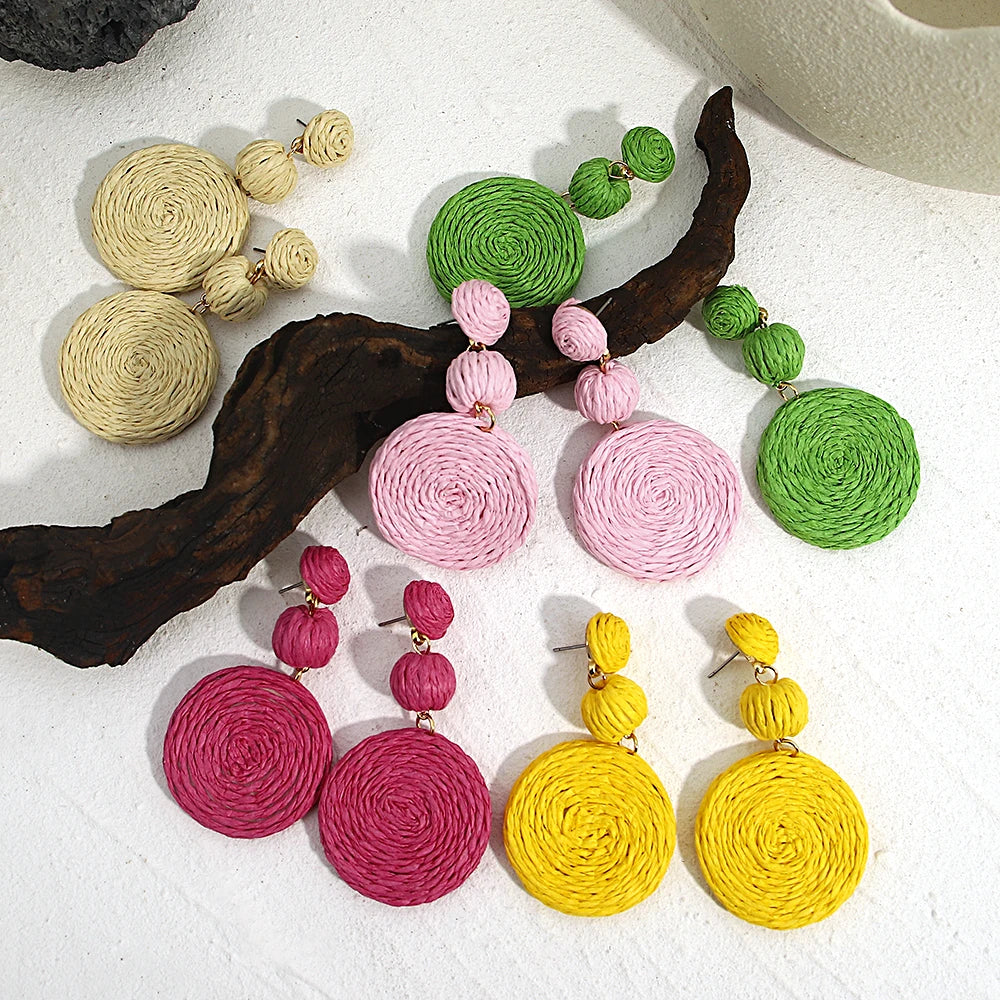 Handmade Rattan Knit Earrings