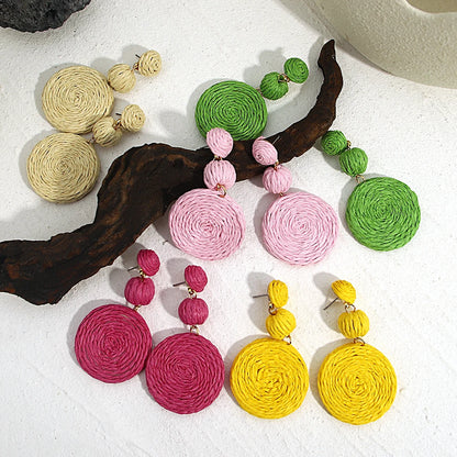 Handmade Rattan Knit Earrings