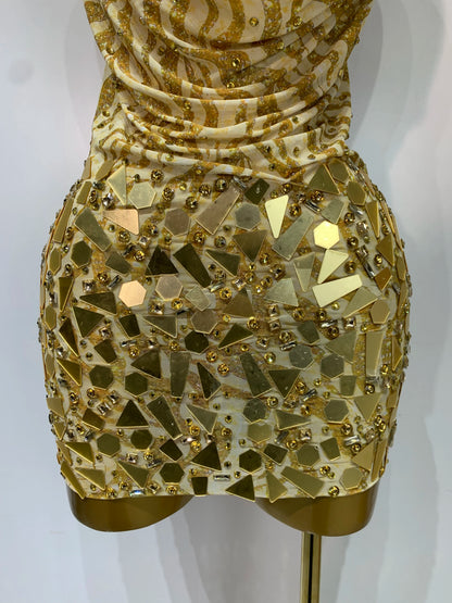 Witney Gold Mini Dress