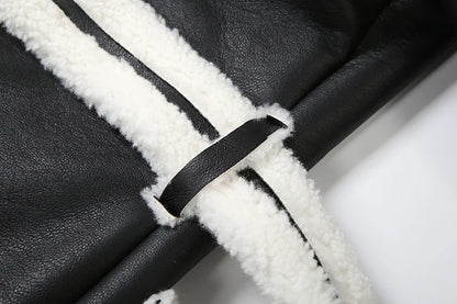 Faux Leather Trench Coat