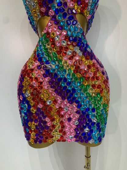 Amleia Rhinestone Mini Dress