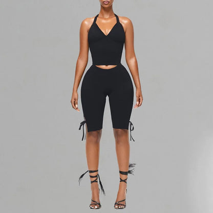Bow Tie Capri Pants Set