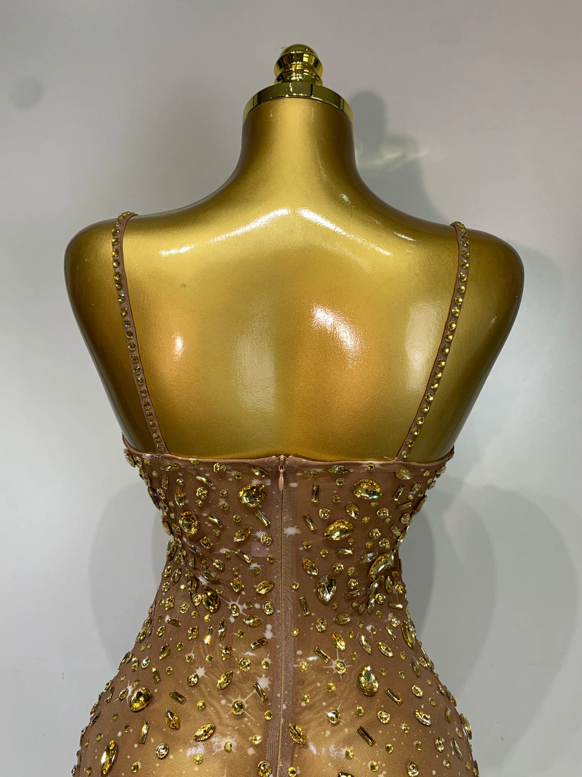 Zoey Rhinestone Mesh Mini Dress