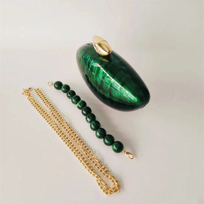 Shell Pearl Marble Clutch Purse