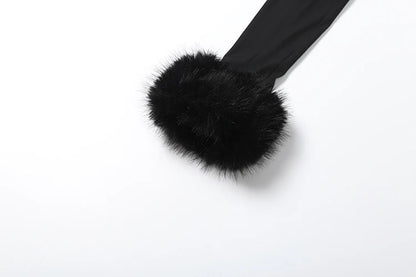 Fur Shawl Top Skirt Set