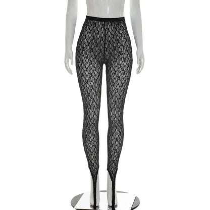 Sheer Lace High Waist Trouser