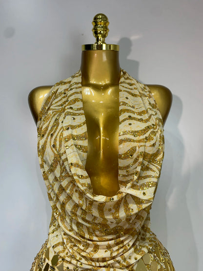 Witney Gold Mini Dress