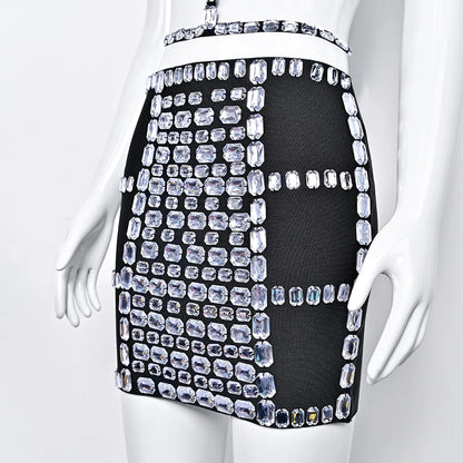 Luxe Stone Bandage Mini Skirt Set