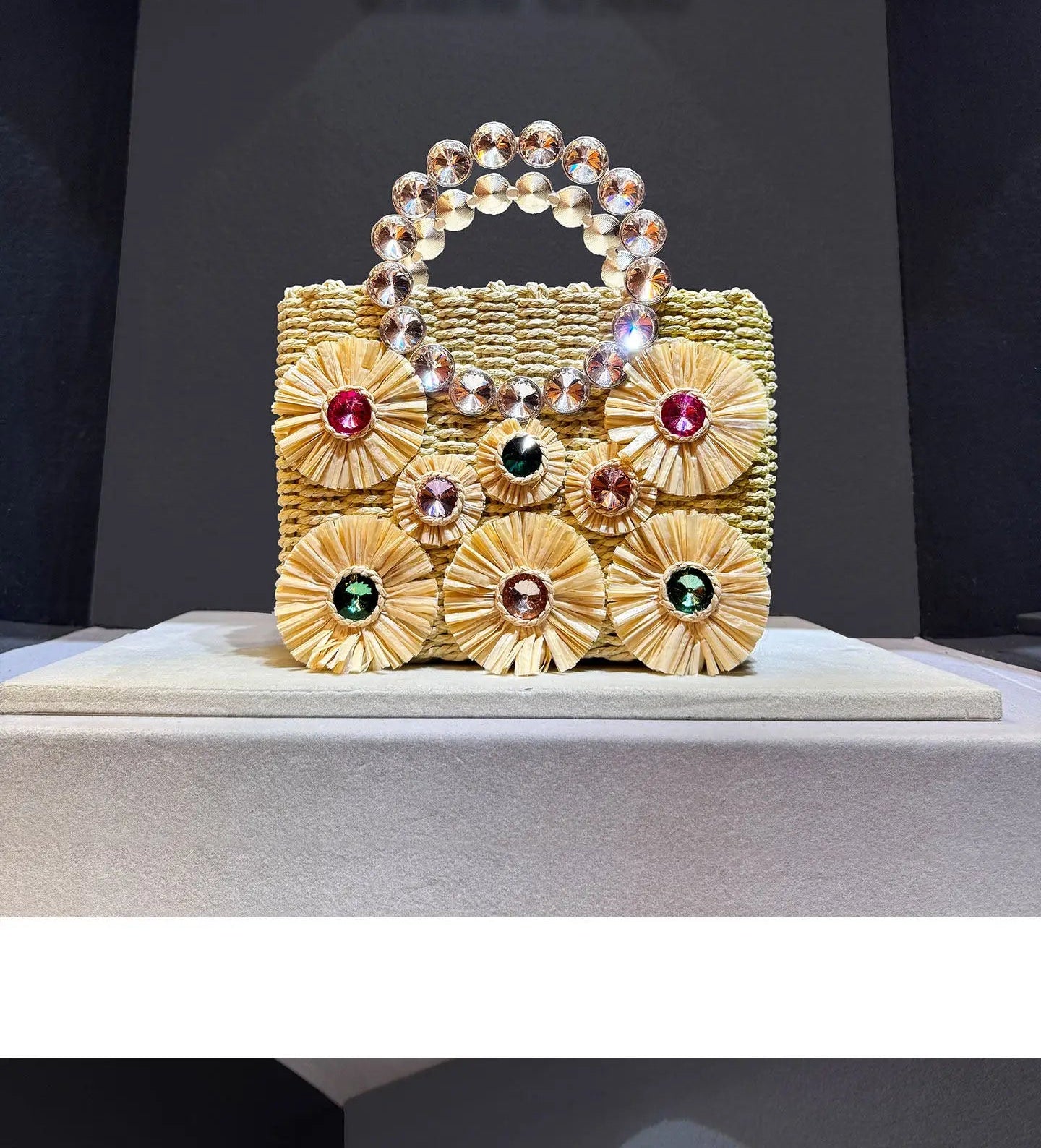 Flower Basket Straw Bucket Handbag