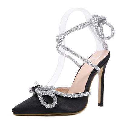 Sequined Butterfly-Knot High Heels Fashion Closet Clothing