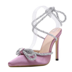 Sequined Butterfly-Knot High Heels Fashion Closet Clothing