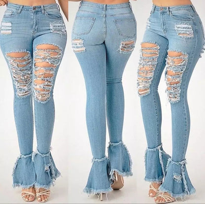 Sexy Flare Bottom Jeans Fashion Closet Clothing