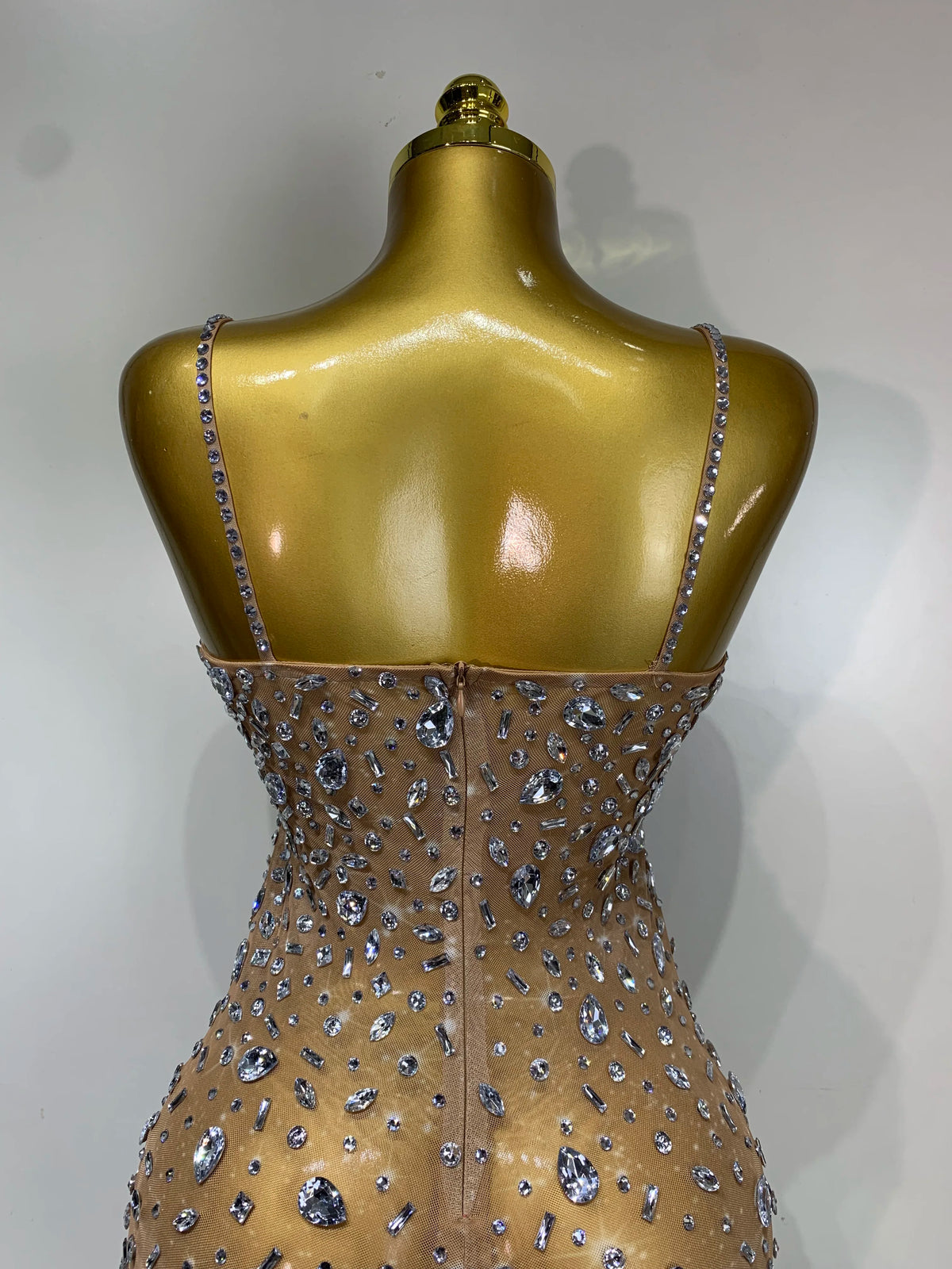 Zoey Rhinestone Mesh Mini Dress