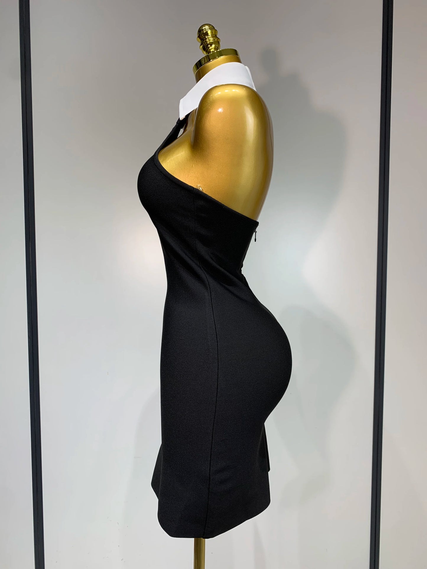 White Collar Bodycon Bandage Mini Dress