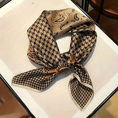 Houndstooth Printed Vintage Headscarf