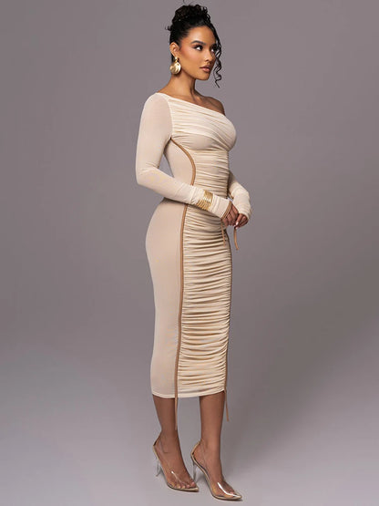 Larsa Ruched Midi Dress