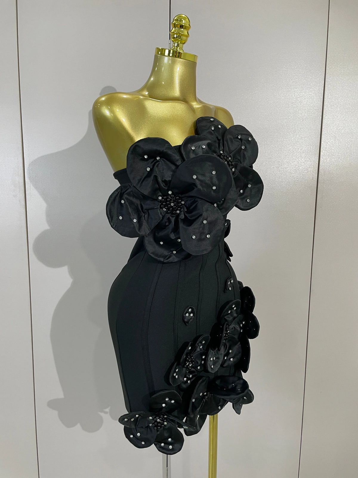 Luxe Chic Flower Bandage Mini Dress