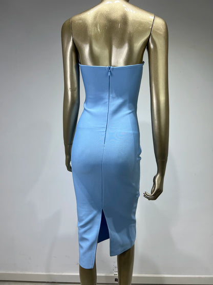 Sky Blue Bandage Midi Dress