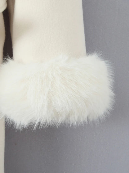Fur Collar Elegant Trench Coat