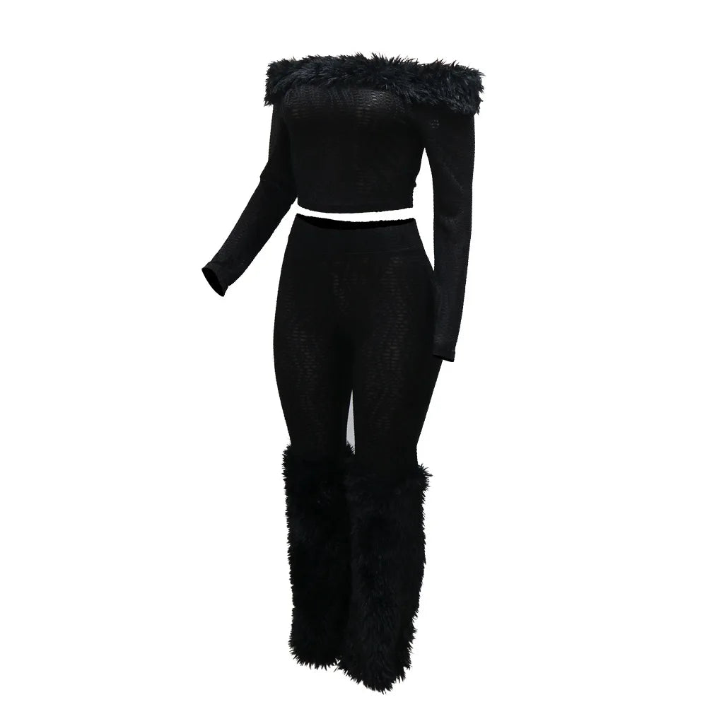 Britney Fur Pants Set