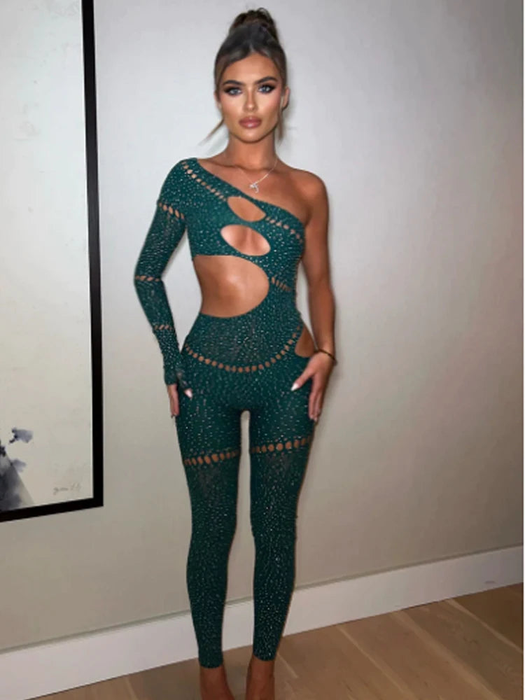 Pure Shine Rhinestone Jumpsuit