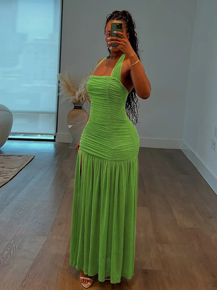 Lisa Ruched Maxi Dress