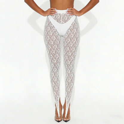 Sheer Lace High Waist Trouser