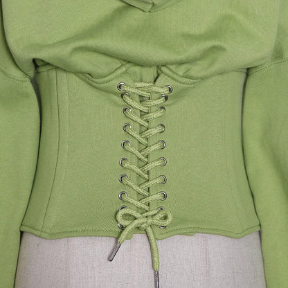 Hoodie Bandage Corset Jacket