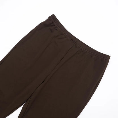 Turtleneck Sheer Chiffon Capris Set